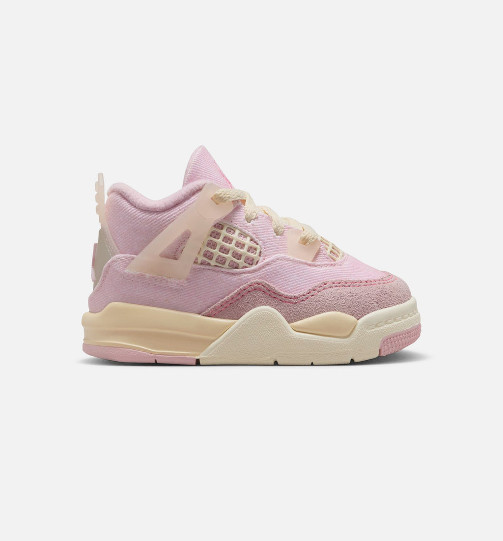 Air Jordan 4 Retro Pink Pearl and Iced Carmine | Infant/Toddler Lifestyle Shoe | Iced Carmine/Coconut Milk/Smoke Grey/Muslin/Pink Foam