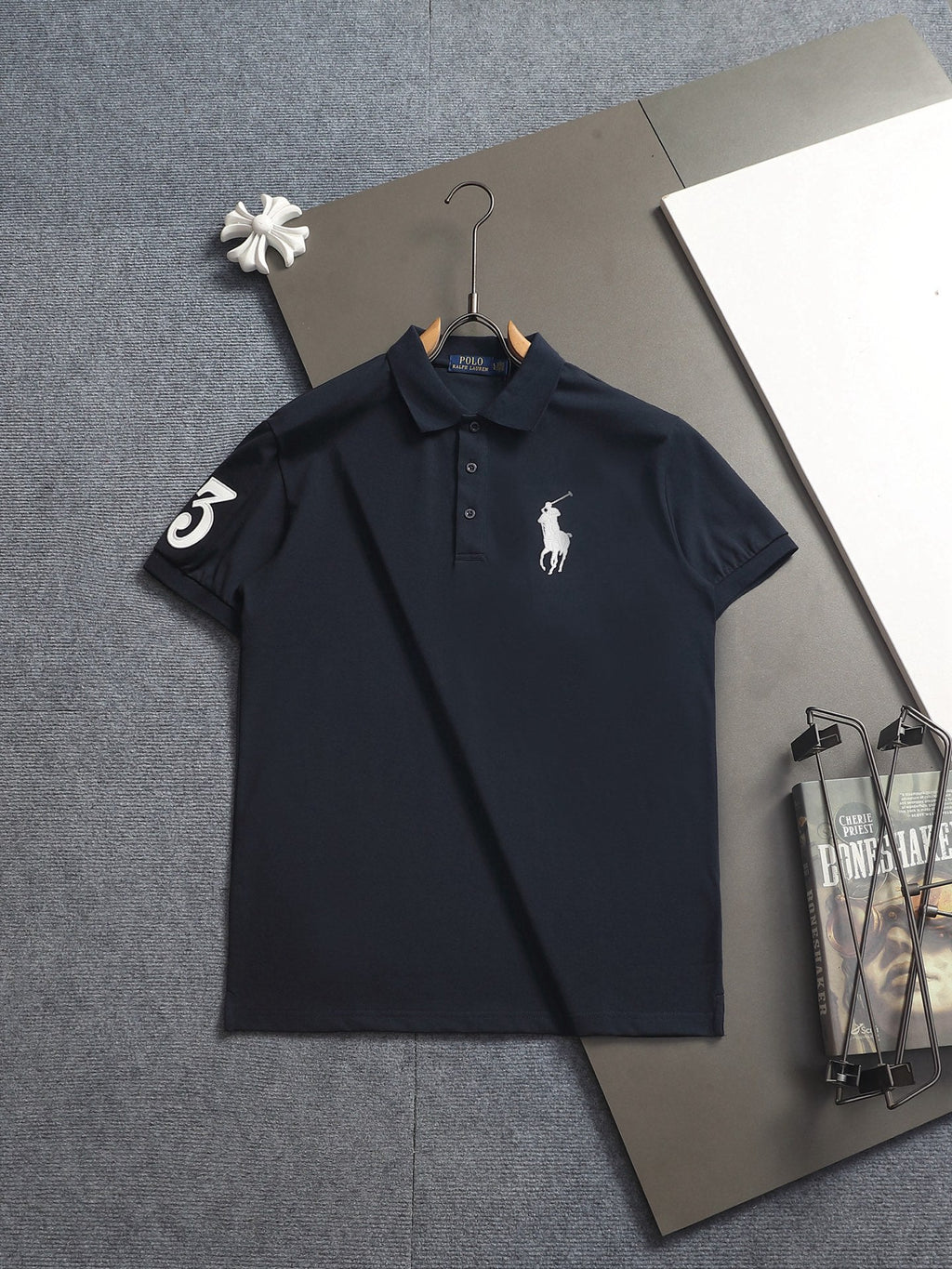 Ralph Lauren Men's Big Pony Short‑Sleeve Polo Shirt With Number‑3 Sleeve Logo