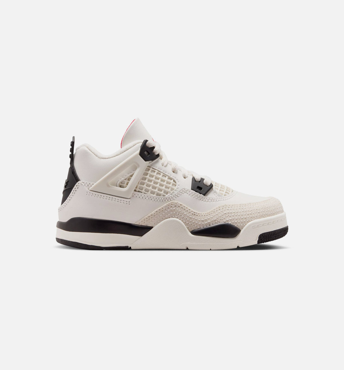 Air Jordan 4 Retro Flight Club Preschool Girls' Sneakers - Sail / Black / University Red