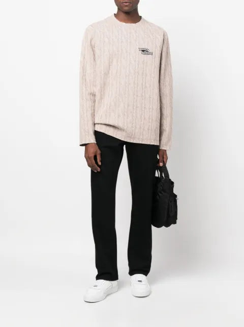 Opening Ceremony embroidered-logo cable-knit jumper