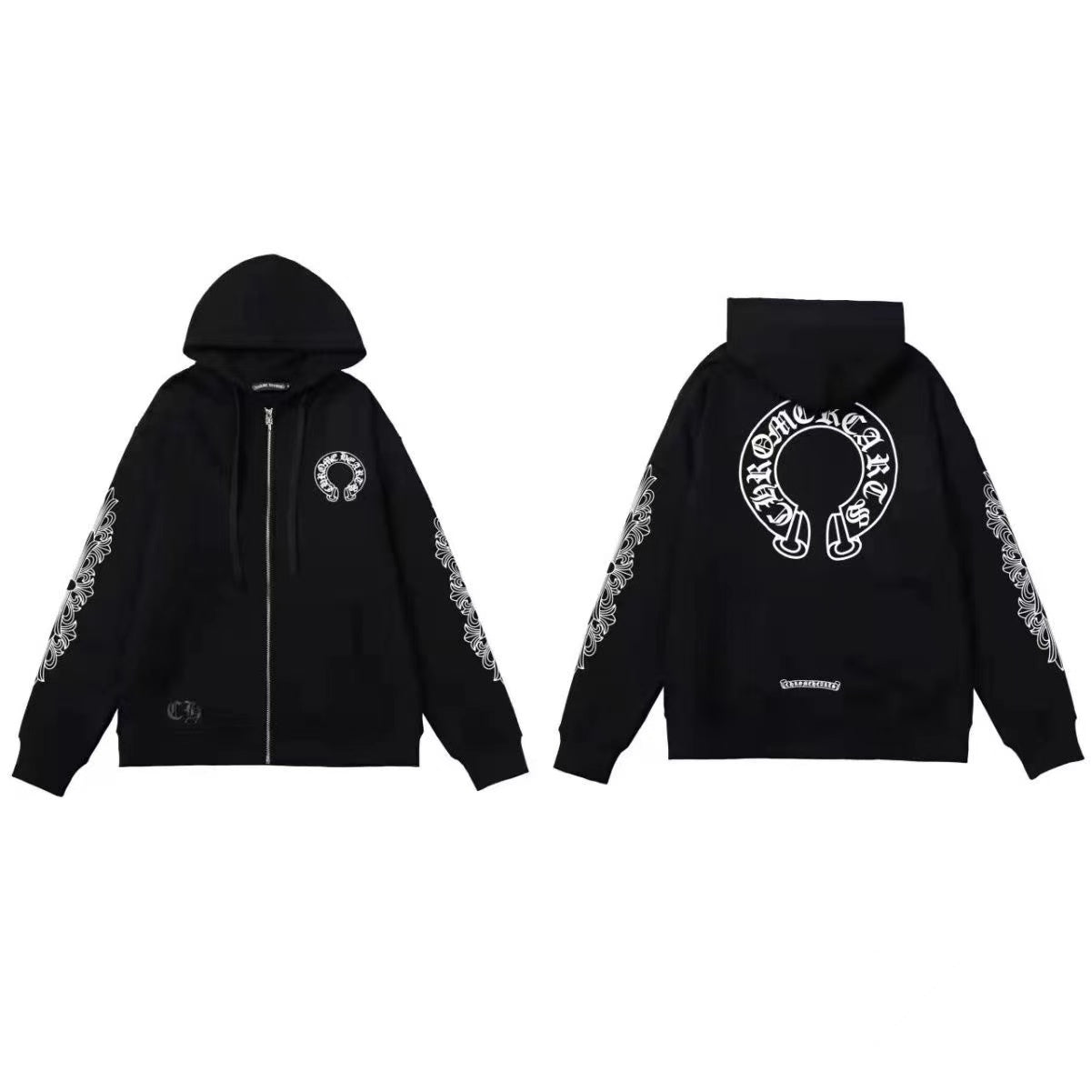 Chrome Hearts Black Zipper Hoodie