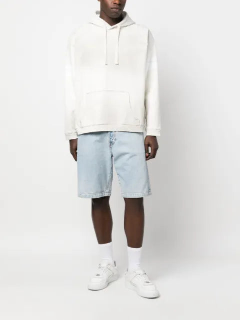 GUESS USA slogan-print striped hoodie