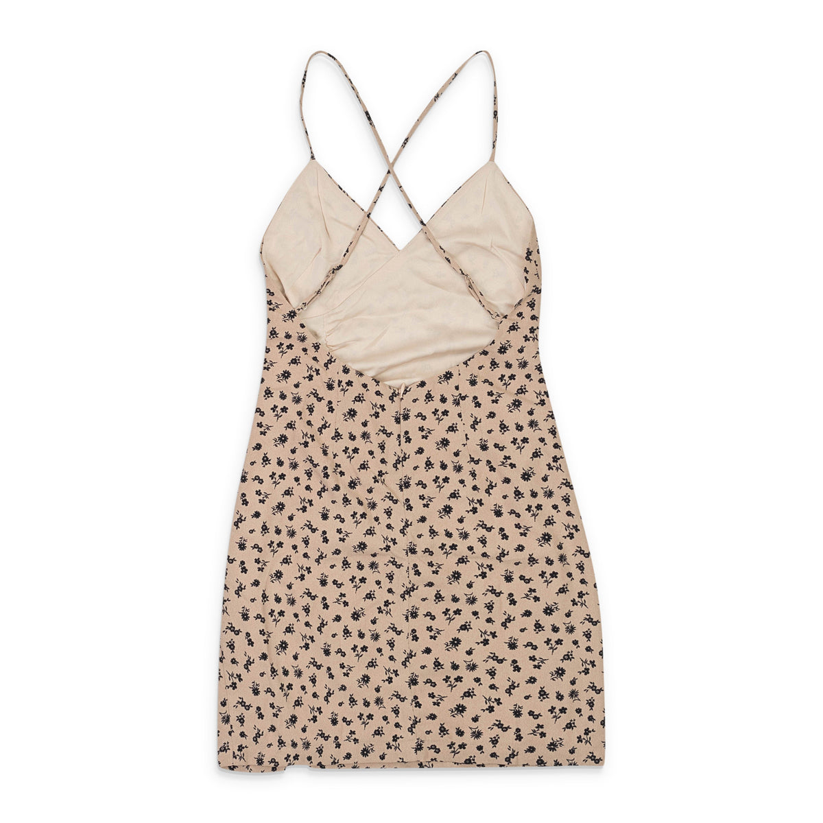HIGH TIE BEIGE SLIP DRESS