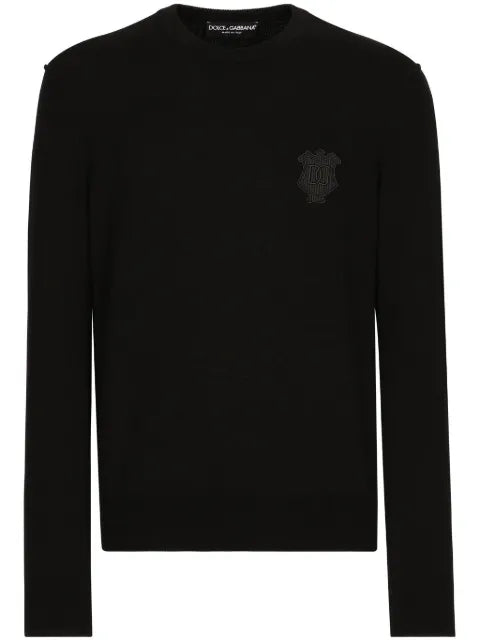 Dolce & Gabbana logo-patch cashmere jumper