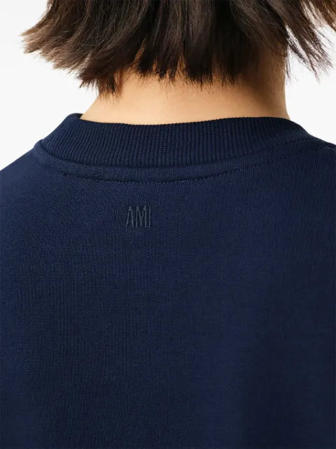 AMI Paris blue cotton sweatshirt with Ami de Coeur