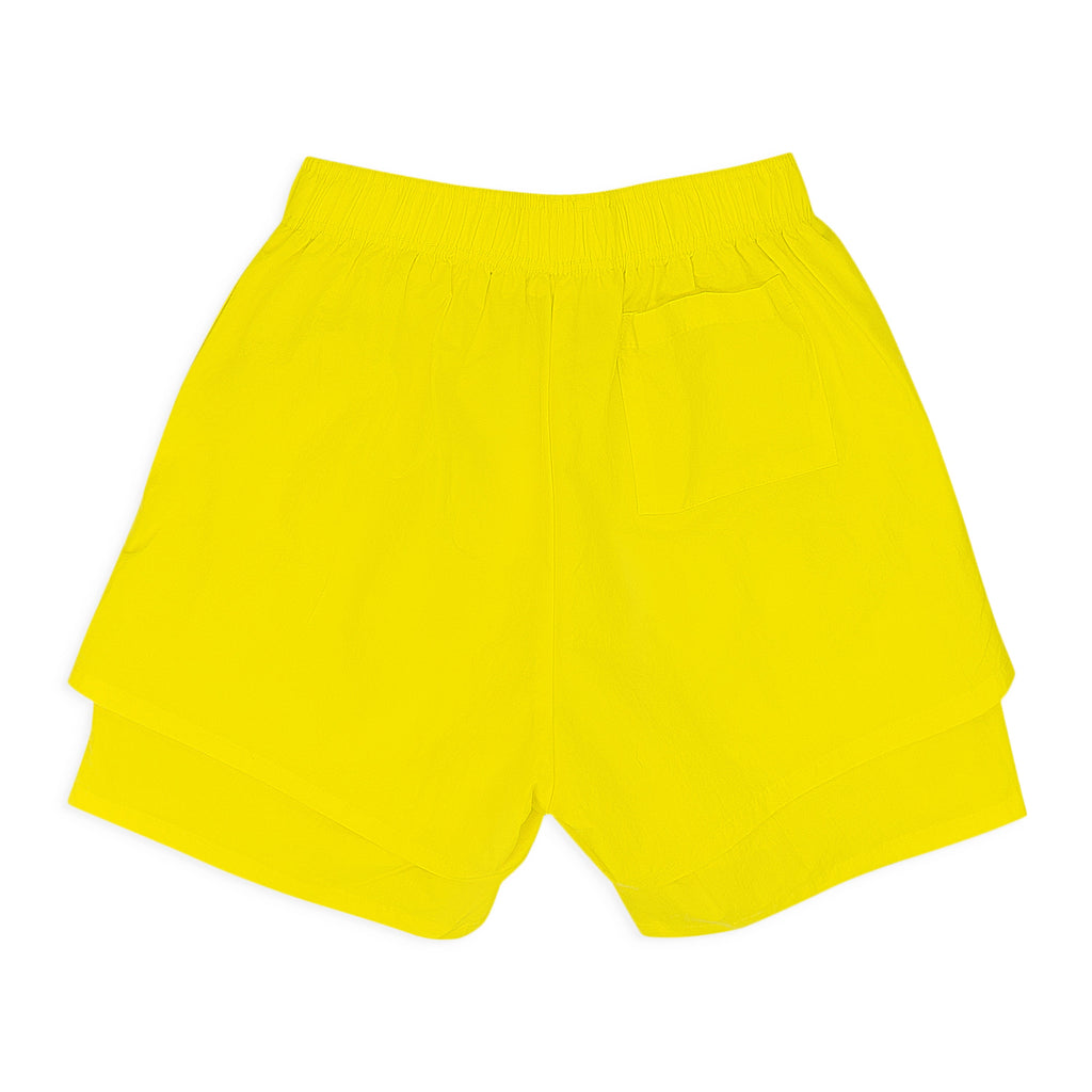 YELLOW PRO DOUBLE LAYER SHORTS