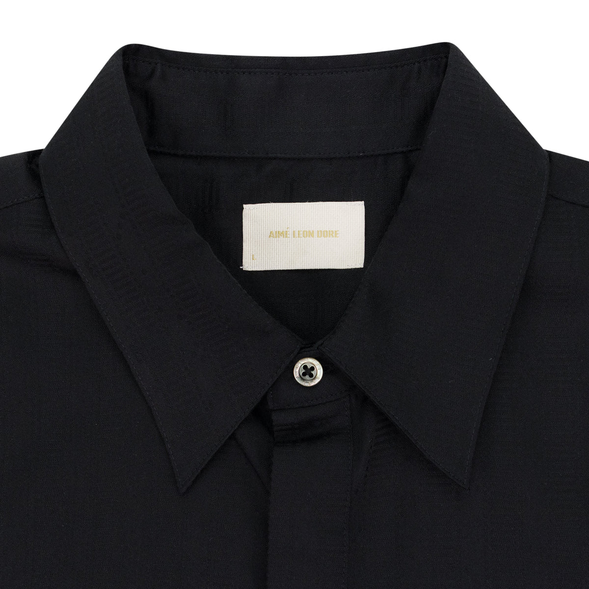 BLACK JACQUARD DICE BUTTON-DOWN SHIRT