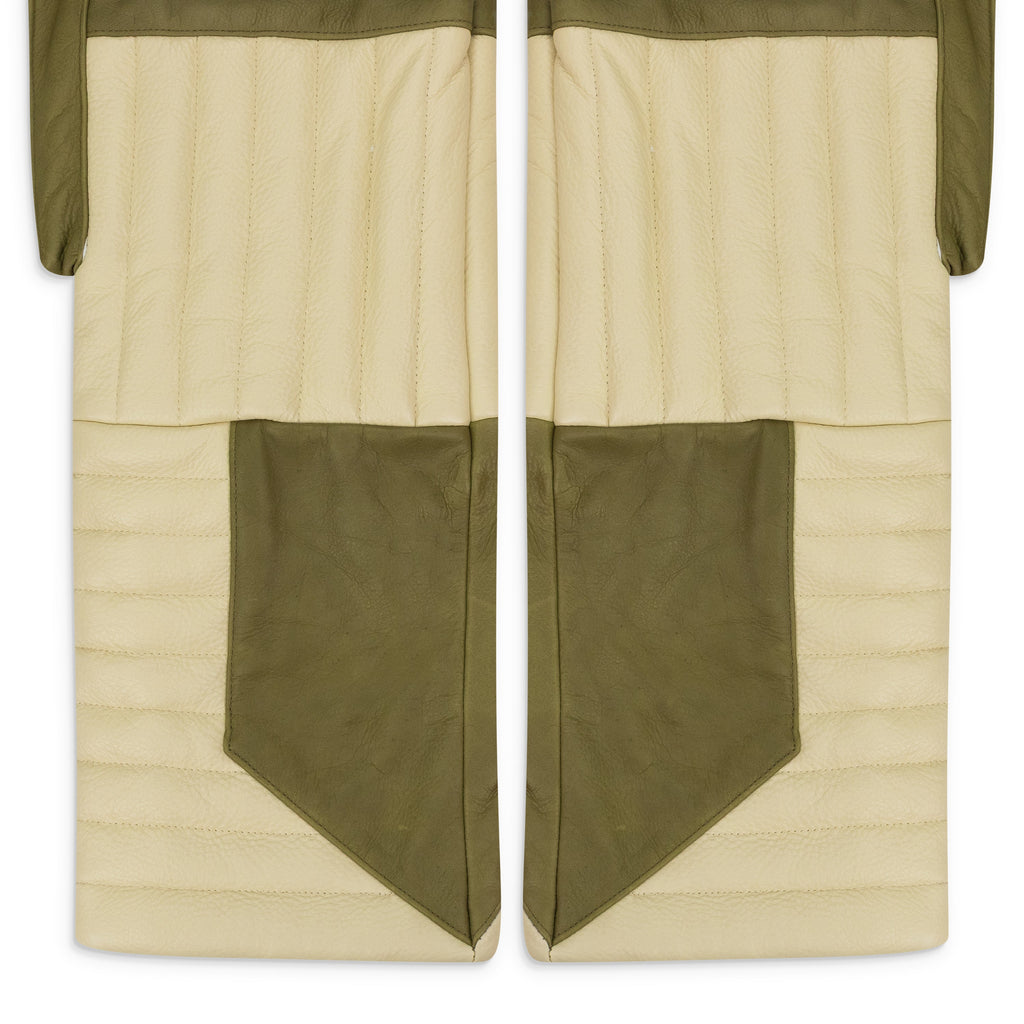 TAN RAISED WINDOW (LEATHER) PANTS