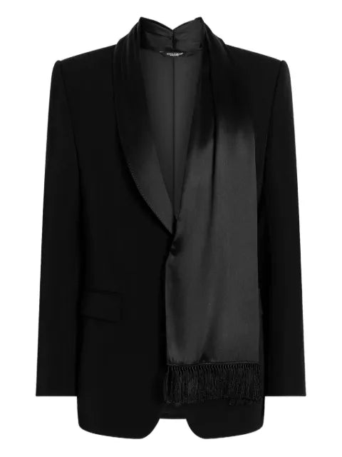 Dolce & Gabbana shawl-lapels fringed-detail blazer