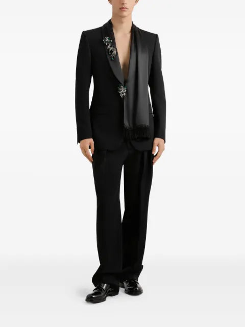 Dolce & Gabbana shawl-lapels fringed-detail blazer