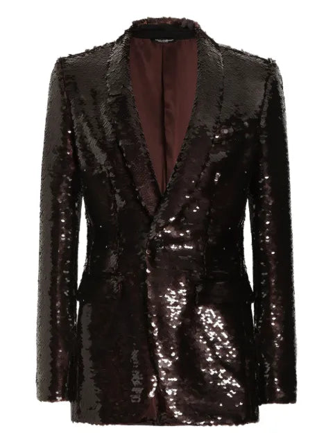 Dolce & Gabbana sequin-embellished single-breasted blazer