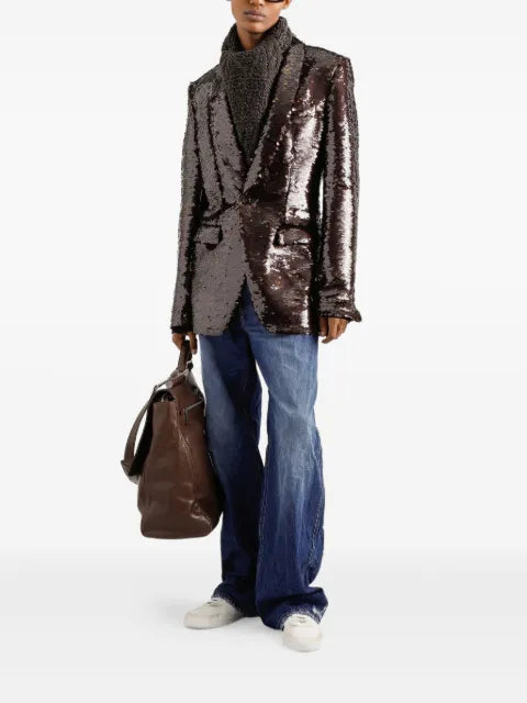 Dolce & Gabbana sequin-embellished single-breasted blazer