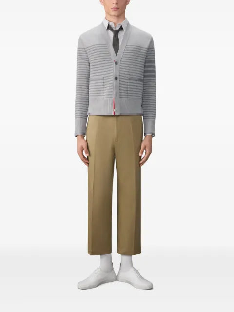 Thom Browne Milano stitch striped boxy fit cardigan