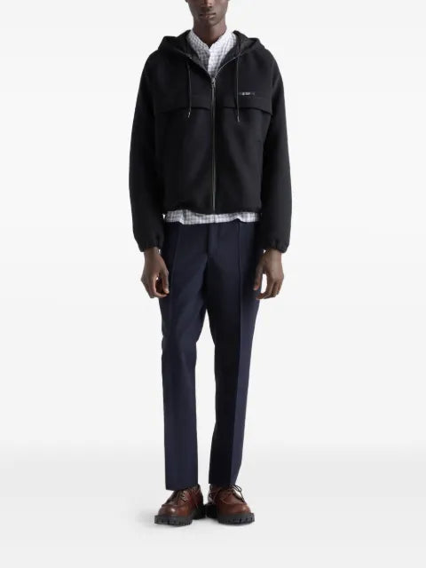 Prada hooded raglan-sleeve jacket