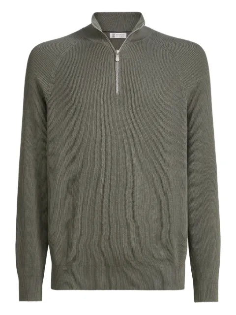 Brunello Cucinelli rib half-zip sweater