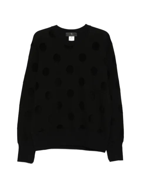 Y's polka dot-pattern sweater