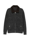 Eleventy zip-up ribbed-knit jacket