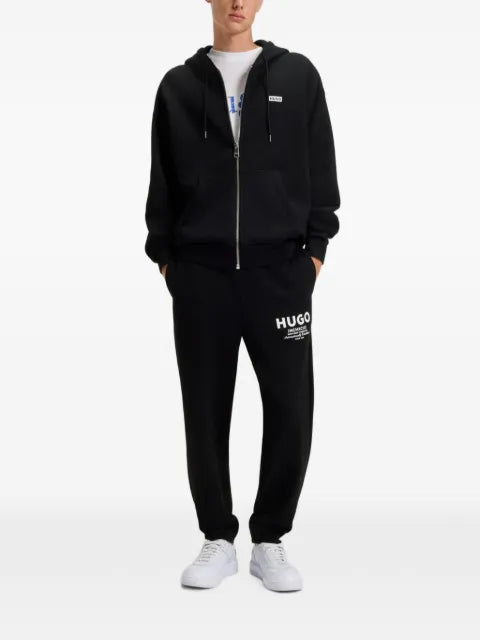 HUGO logo-print hoodie in cotton terry