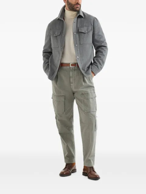Brunello Cucinelli lightweight virgin wool cloth shirt-style outerwear jacket