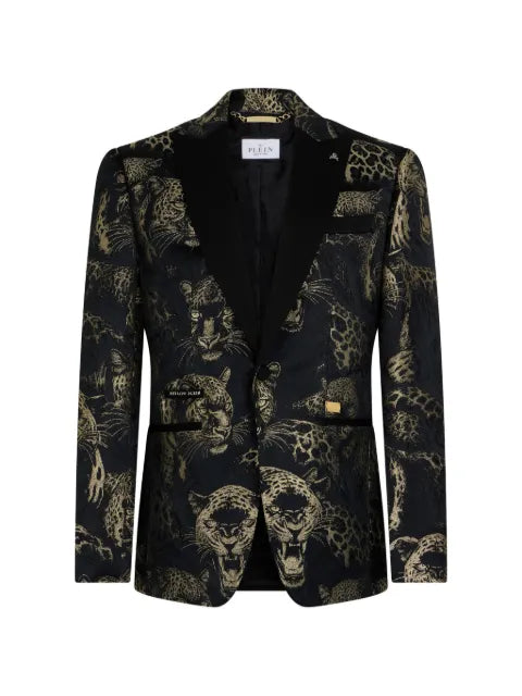 Philipp Plein regular-fit blazer jacquard leopards