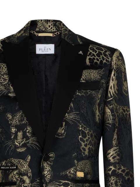 Philipp Plein regular-fit blazer jacquard leopards