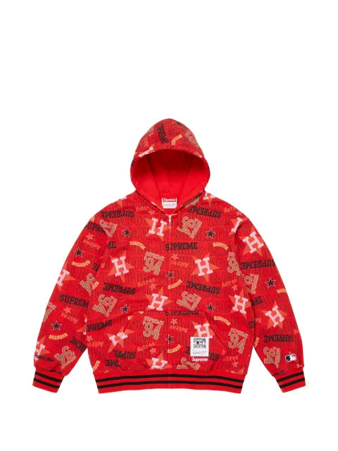Supreme x Mitchell & Ness logo-print hoodie
