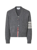 Thom Browne merino wool 4-Bar intarsia anchor cardigan