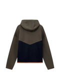 Emporio Armani logo-embroidered colour-block hoodie