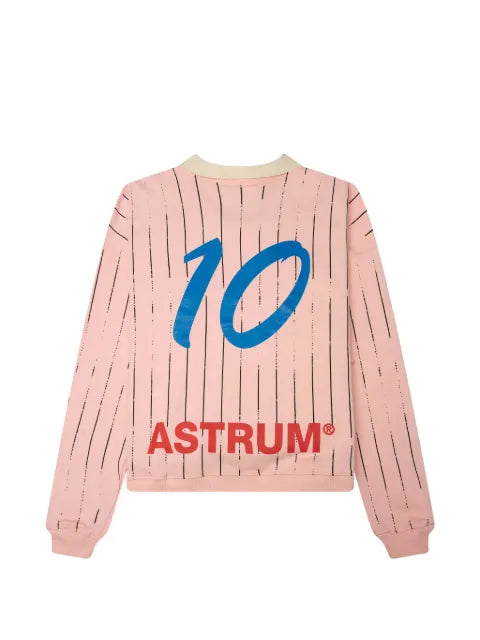 astrum Imagination Football pinstriped polo sweatshirt