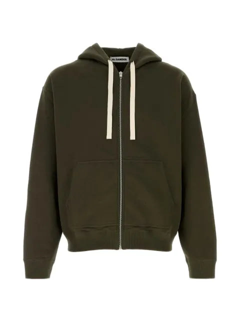Jil Sander logo-print zip-up hoodie