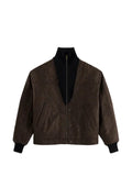 Maison Margiela herringbone-pattern zipped bomber jacket
