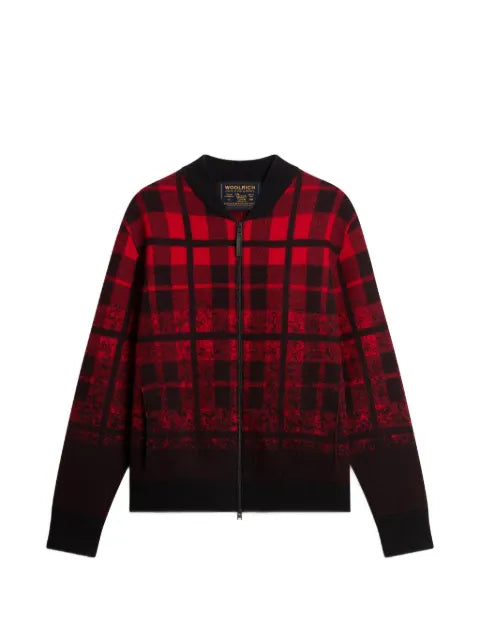 Woolrich boiled-wool check bomber jacket
