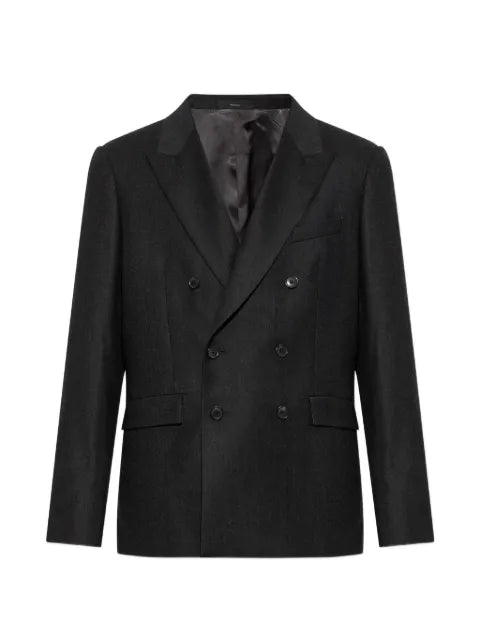 Paul Smith charcoal wool-cashmere flannel double-breasted blazer