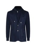 Eleventy hooded panelled wool jacket