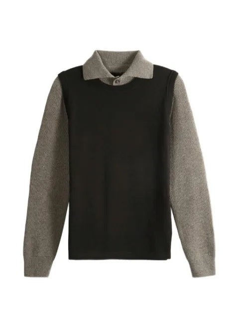 MM6 Maison Margiela layered-effect ribbed-sleeve sweater