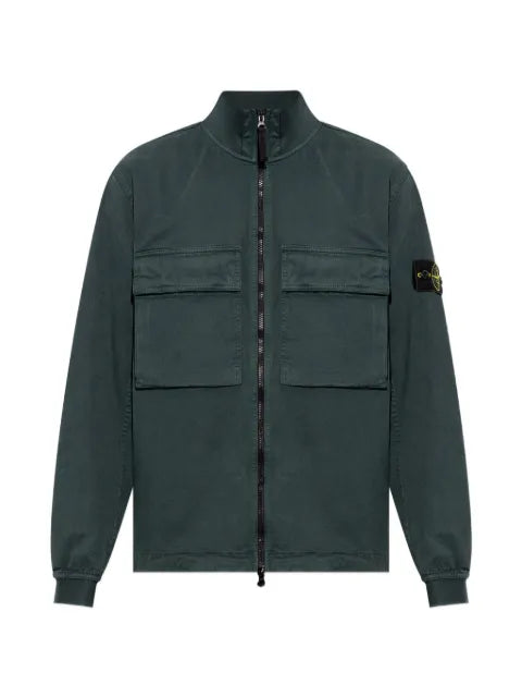 Stone Island 1200024 stretch organic broken twill cotton old effect overshirt