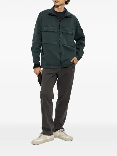 Stone Island 1200024 stretch organic broken twill cotton old effect overshirt