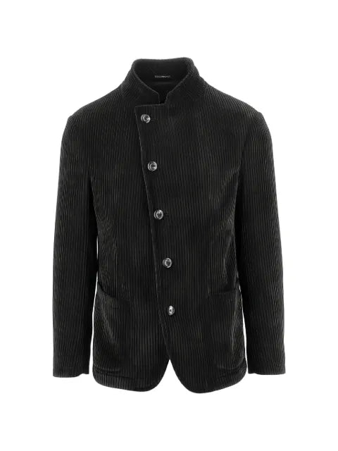 Emporio Armani corduroy-effect offset-fastening jacket