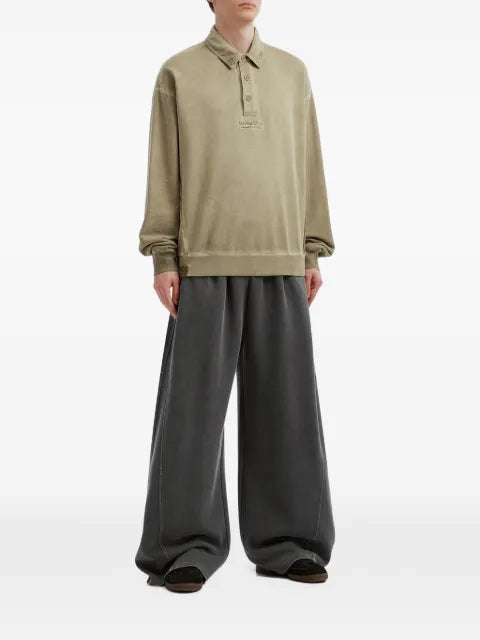 izzue logo-embroidered corduroy-collar sweatshirt