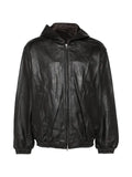 ssstein lamb leather hood jacket