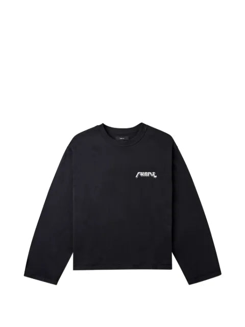 Purple Brand logo-print cropped sweatshirt