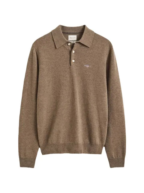 Gant logo-embroidered wool sweater