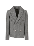LBM double-breasted ribbed-knit sweater