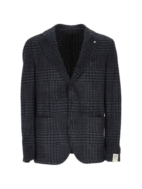 L.B.M. 1911 check-pattern single-breasted jacket