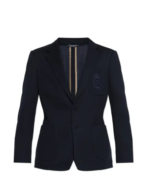 Dolce & Gabbana embroidered-logo single-vent blazer