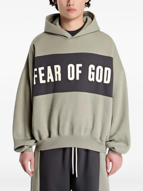 FEAR OF GOD ESSENTIALS cropped panelled hoodie