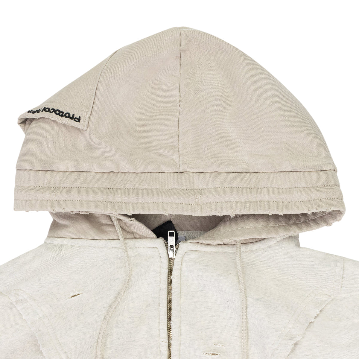 Ivory Upside Down Zip Hoodie