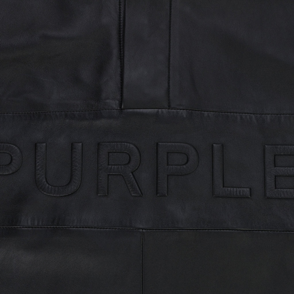 Black Leather Short Sleeve Polo