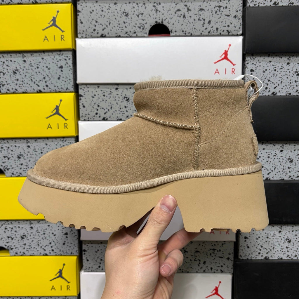 UGG Classic Mini Lace Platform Boot – Women's Chunky Sole Suede Boot in Desert Sand