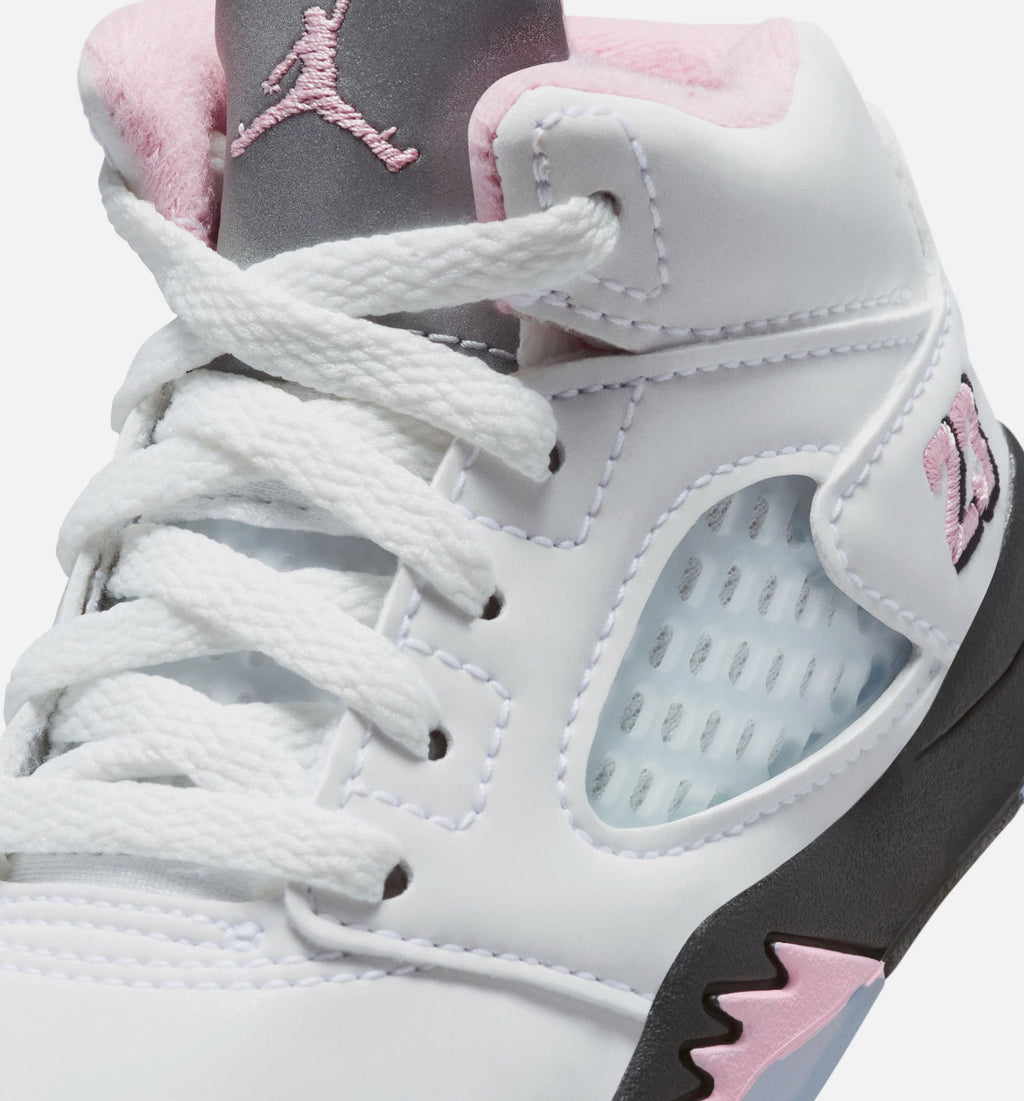 Air Jordan 5 Retro Medium Soft Pink Infant/Toddler Lifestyle Shoe – White/Black/Medium Soft Pink